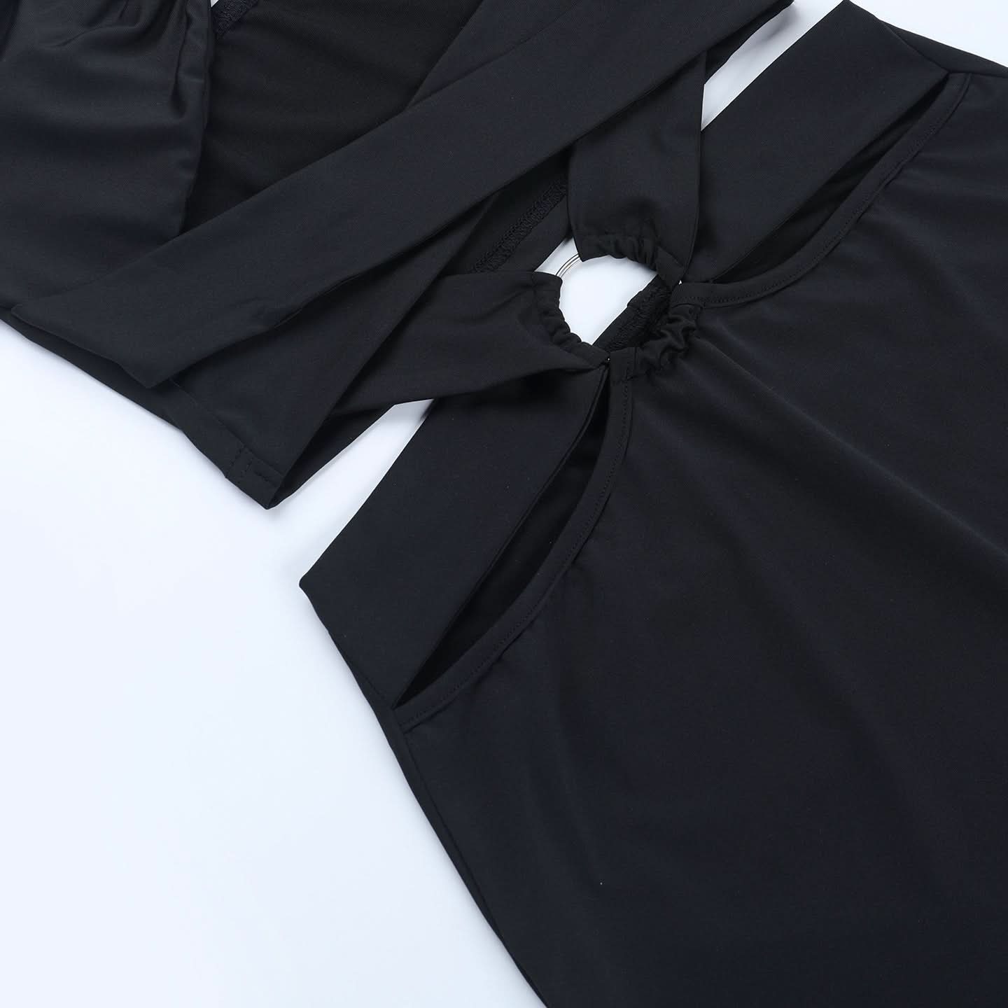 Ephirix™ Hollow out o ring backless tube cut out maxi dress