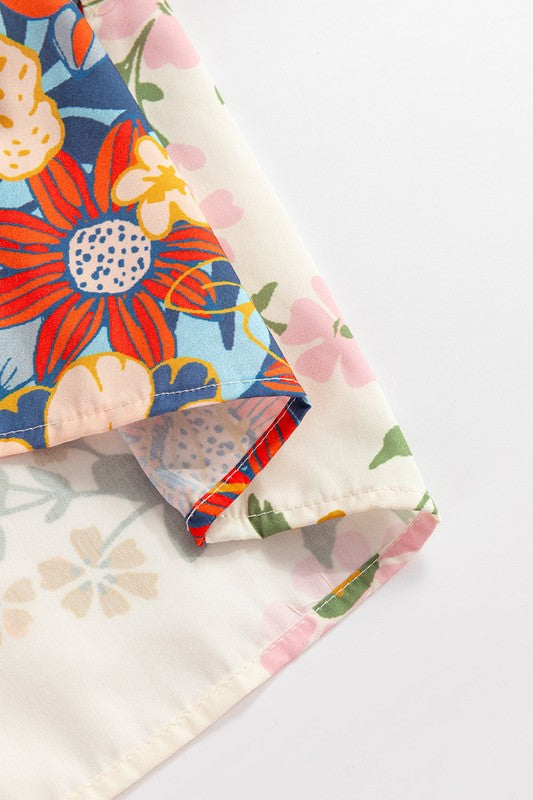 Ephirix™ Multicolor V Neck Half Sleeve Floral Shirt