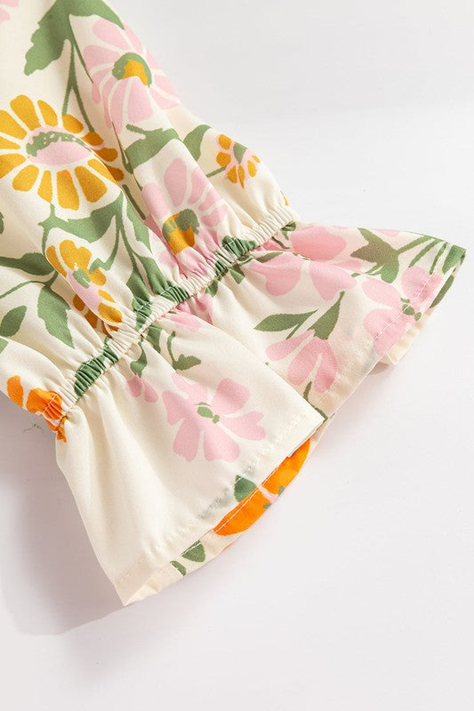 Ephirix™ Multicolor V Neck Half Sleeve Floral Shirt