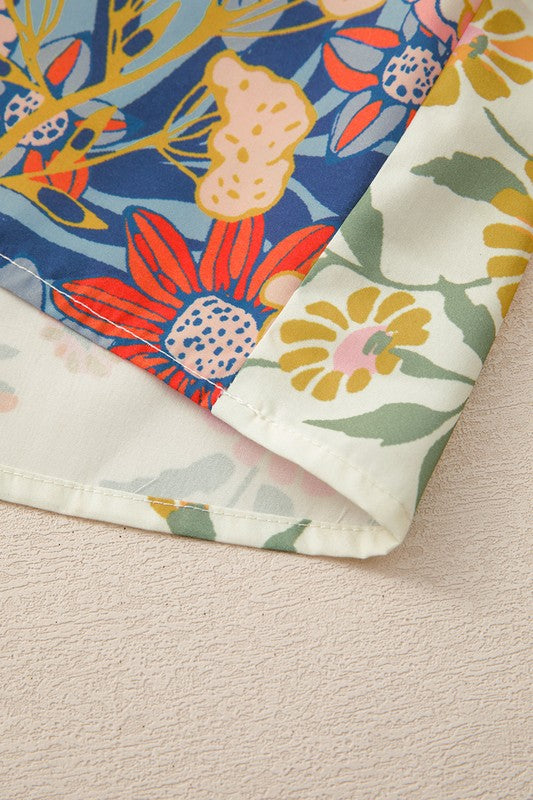 Ephirix™ Multicolor V Neck Half Sleeve Floral Shirt