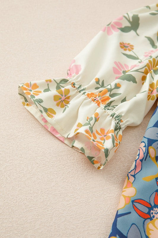 Ephirix™ Multicolor V Neck Half Sleeve Floral Shirt