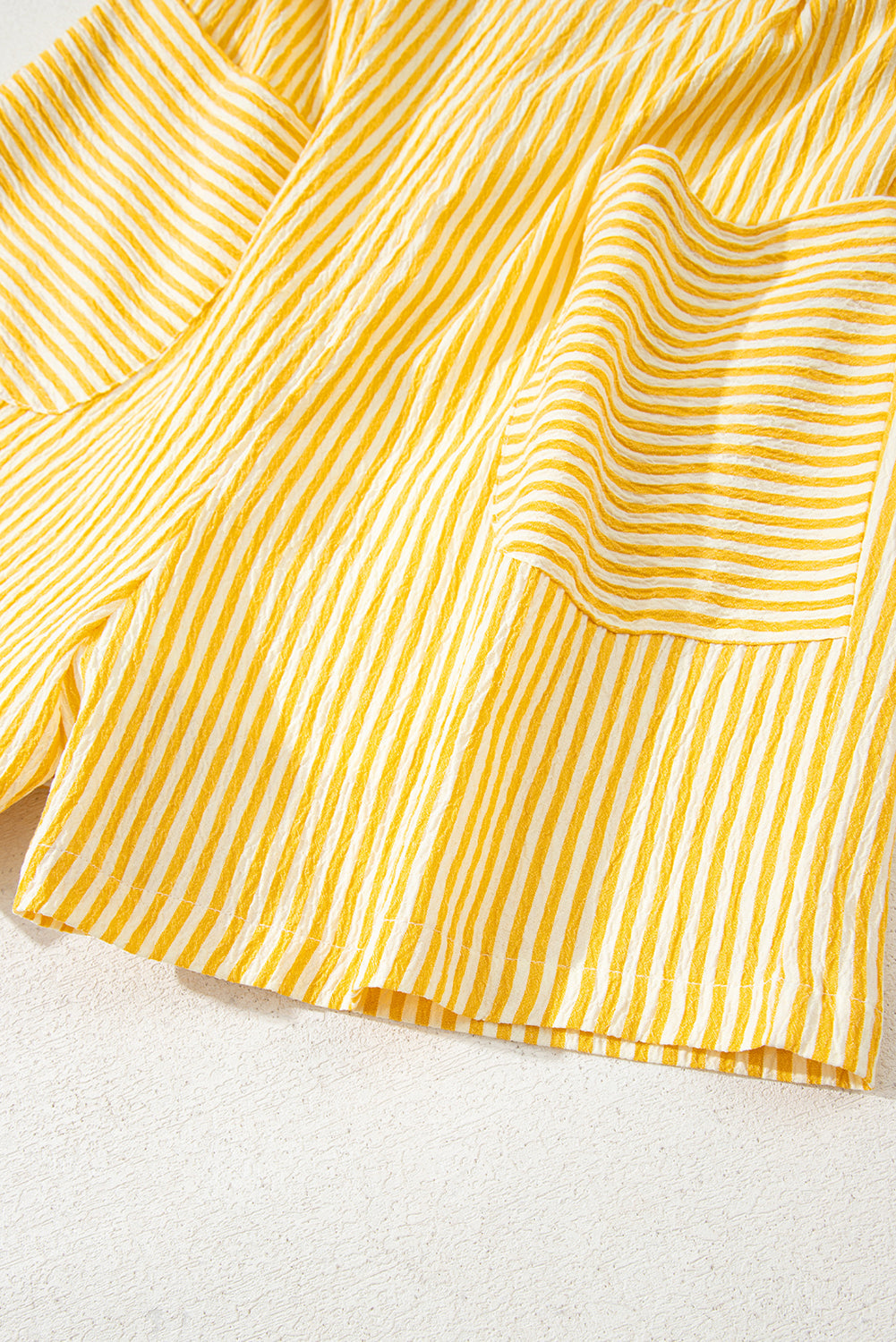 Ephirix™ Stripe Shoulder Tie Smocked Back Wide Leg Casual Romper