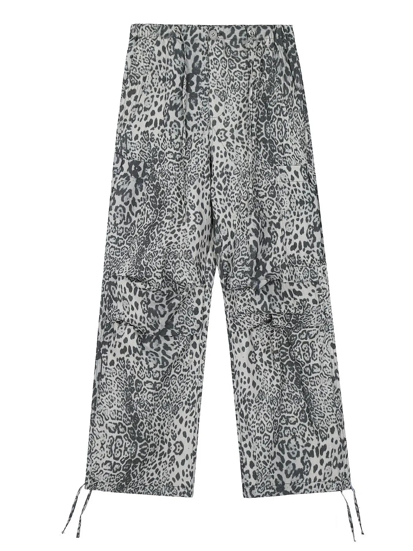 Ephirix™ Leopard Wide Leg Pants with Drawstring Details