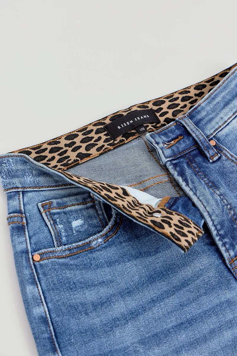 Ephirix™ Tummy Control Elastic Band High Rise Wide Leg Jeans