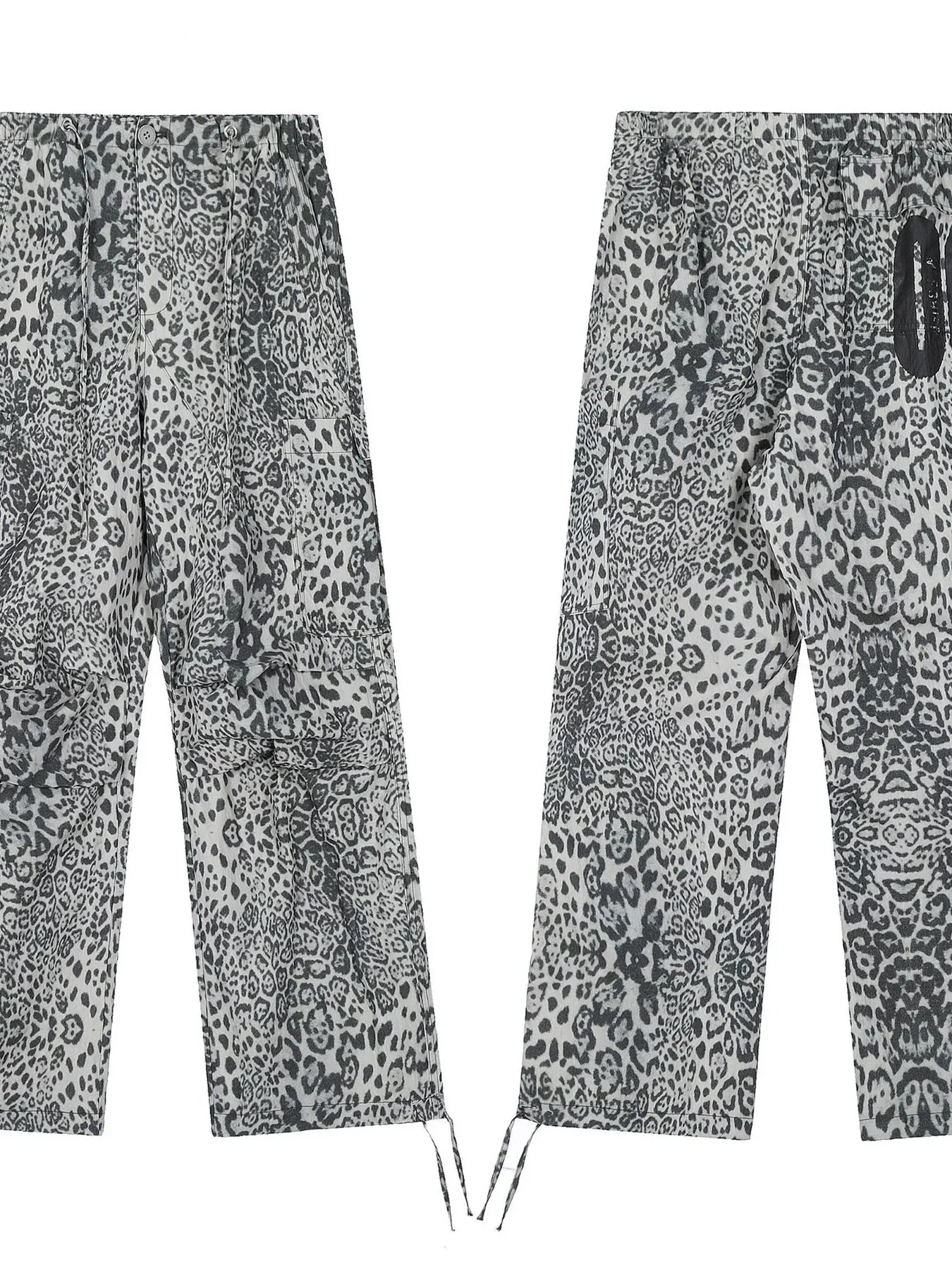 Ephirix™ Leopard Wide Leg Pants with Drawstring Details