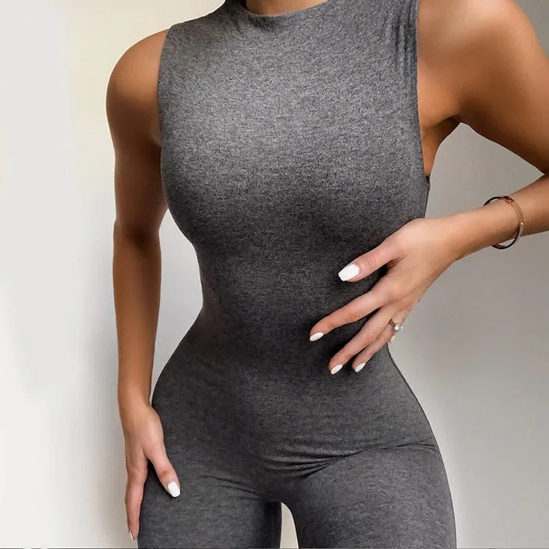 Ephirix™ Sleeveless slim high waist sports jumpsuit