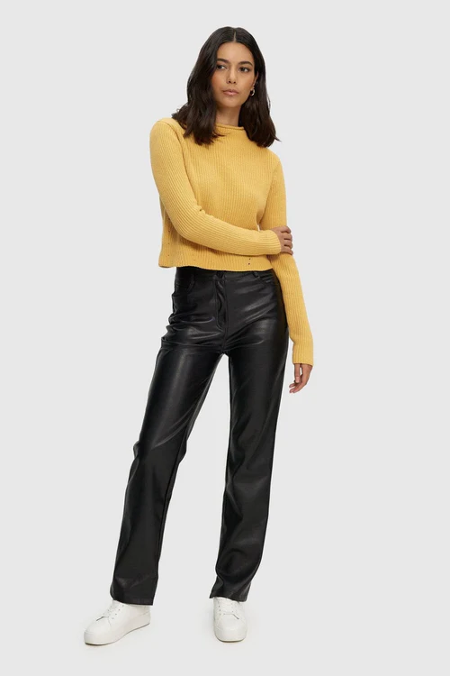 Ephirix™ Women's Leather Straight Fit Pants