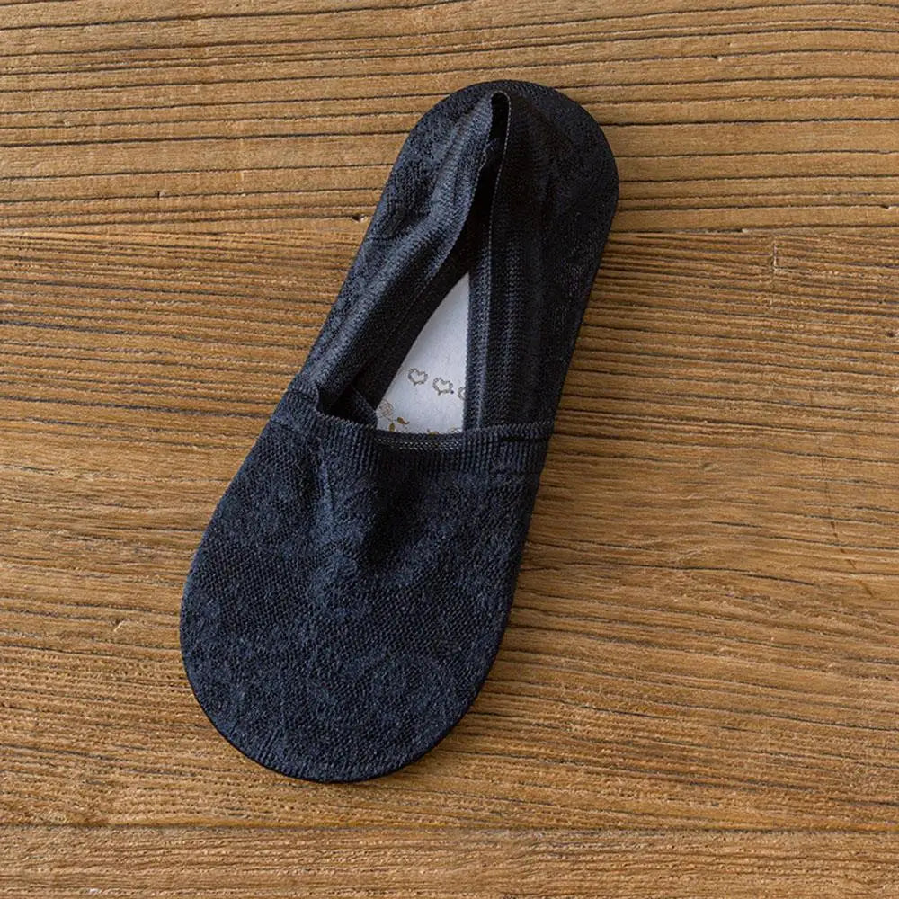 Ephirix™ Fashion No-Show Socks – Lace Edge & Non-Slip Comfort!