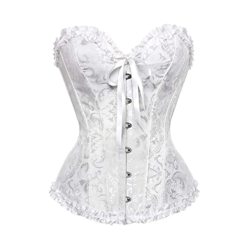 Ephirix™ Women Lace-Up Sexy Floral Boned Corset Overbust Bustier Body Shaper Lingerie Top