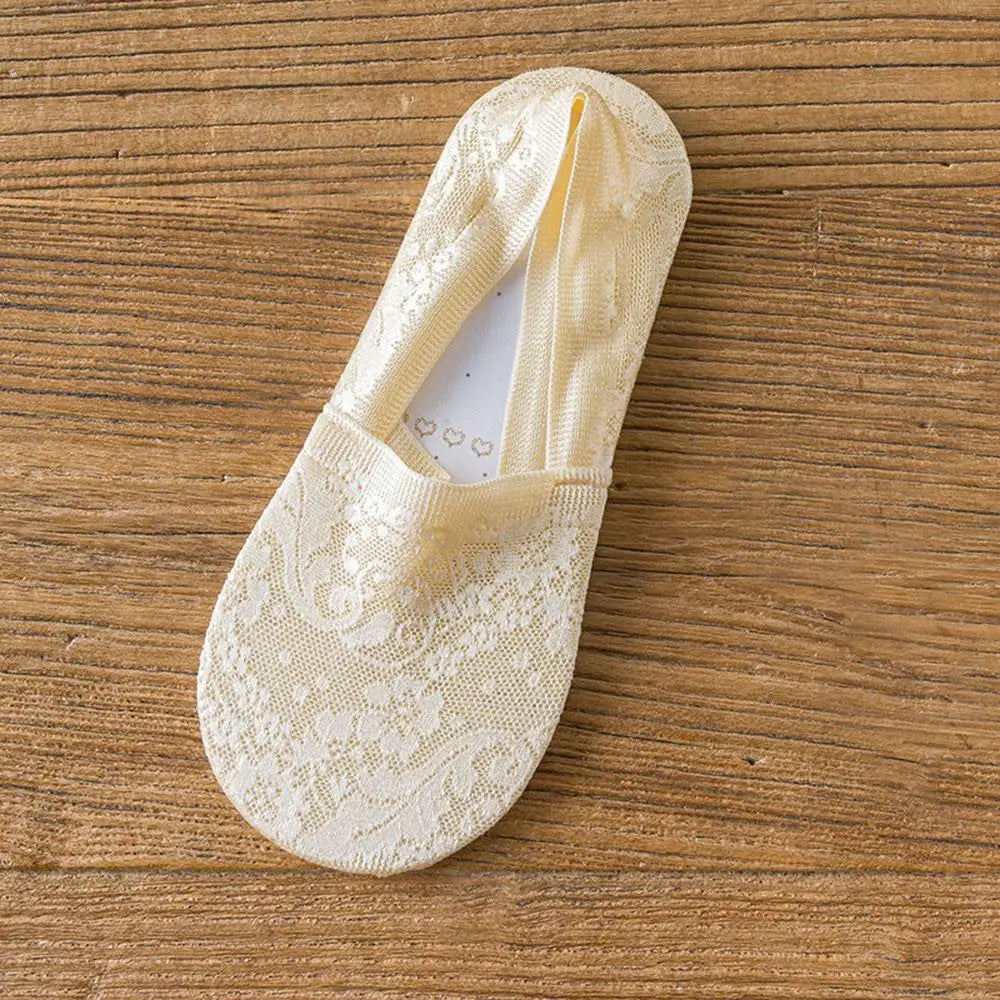 Ephirix™ Fashion No-Show Socks – Lace Edge & Non-Slip Comfort!