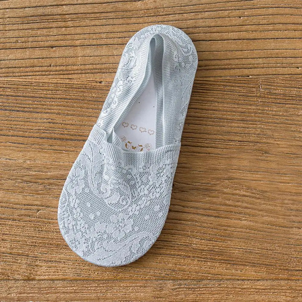 Ephirix™ Fashion No-Show Socks – Lace Edge & Non-Slip Comfort!