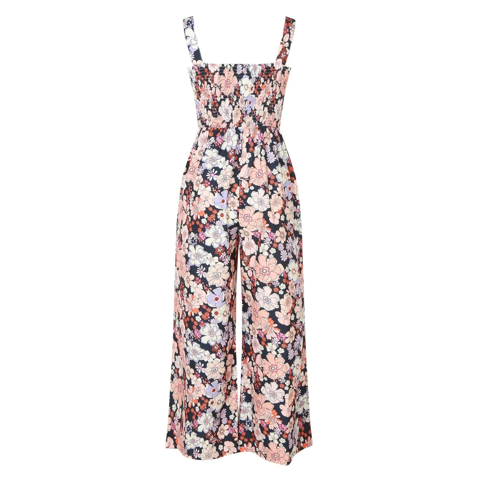 Bloom & Move™ - Floral Sleeveless Jumpsuit with Pockets