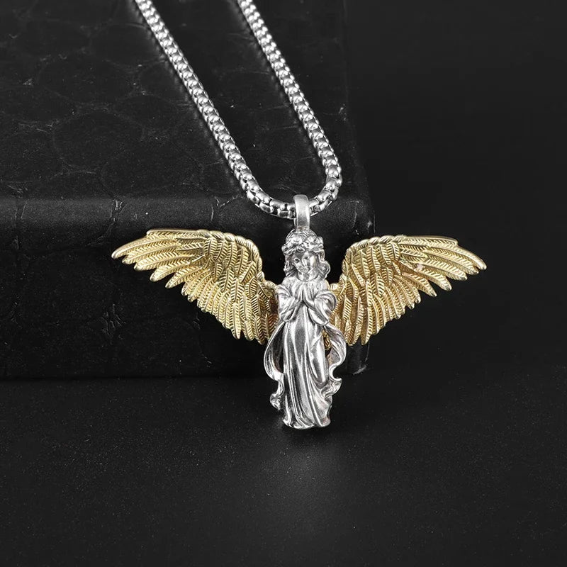 Ephirix™ Guardian Angel Wings Cross Pendant Necklace