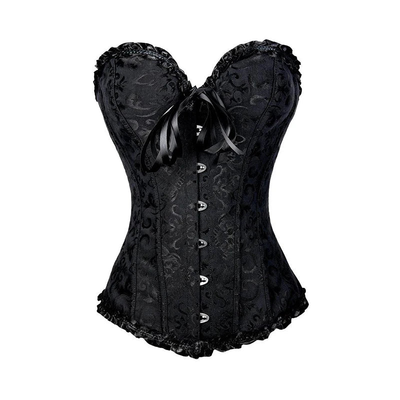 Ephirix™ Women Lace-Up Sexy Floral Boned Corset Overbust Bustier Body Shaper Lingerie Top