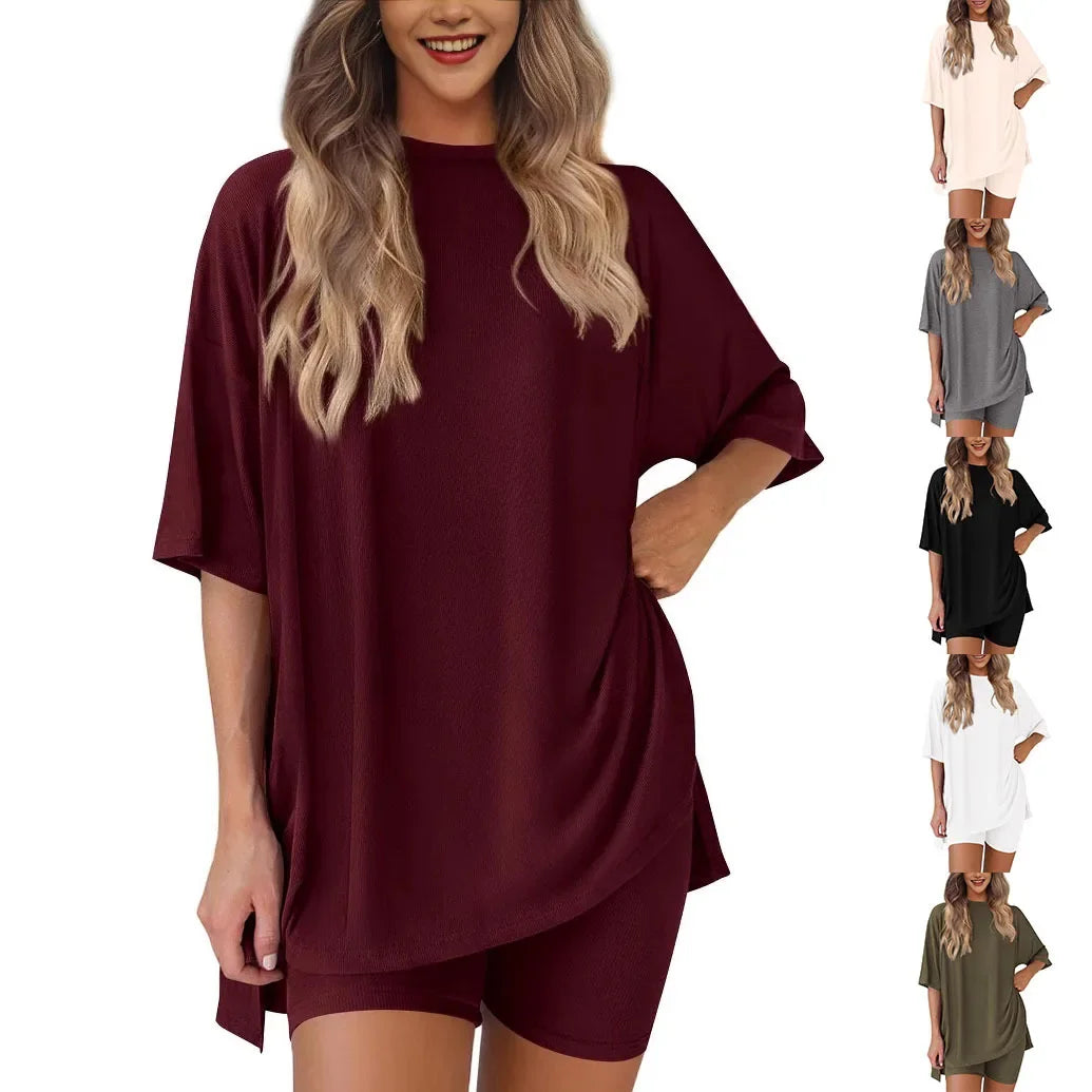 Ephirix™ Breezy Lounge Duo – Oversized Shirt & Shorts Set for Ultimate Comfort!