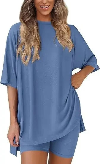 Ephirix™ Breezy Lounge Duo – Oversized Shirt & Shorts Set for Ultimate Comfort!