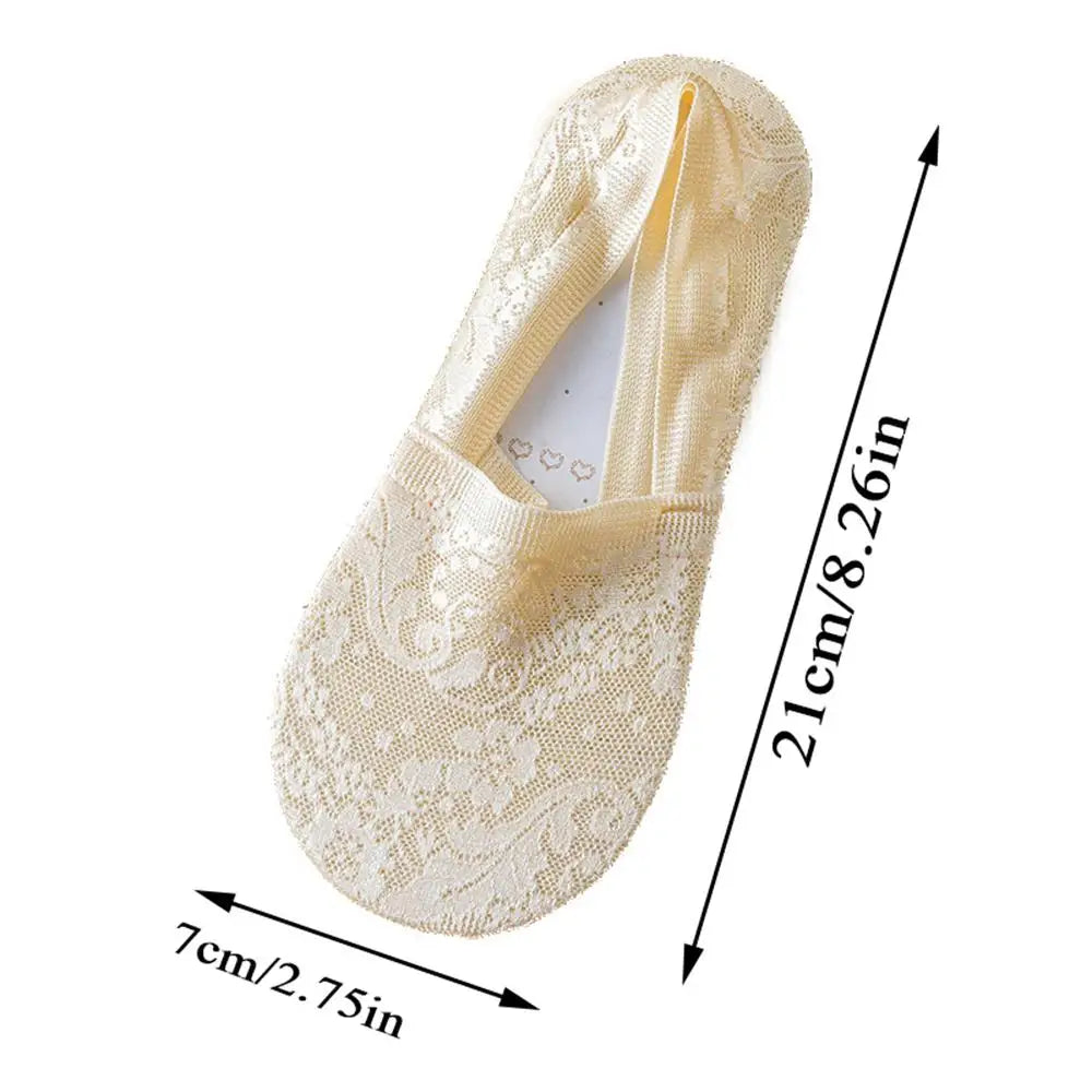 Ephirix™ Fashion No-Show Socks – Lace Edge & Non-Slip Comfort!