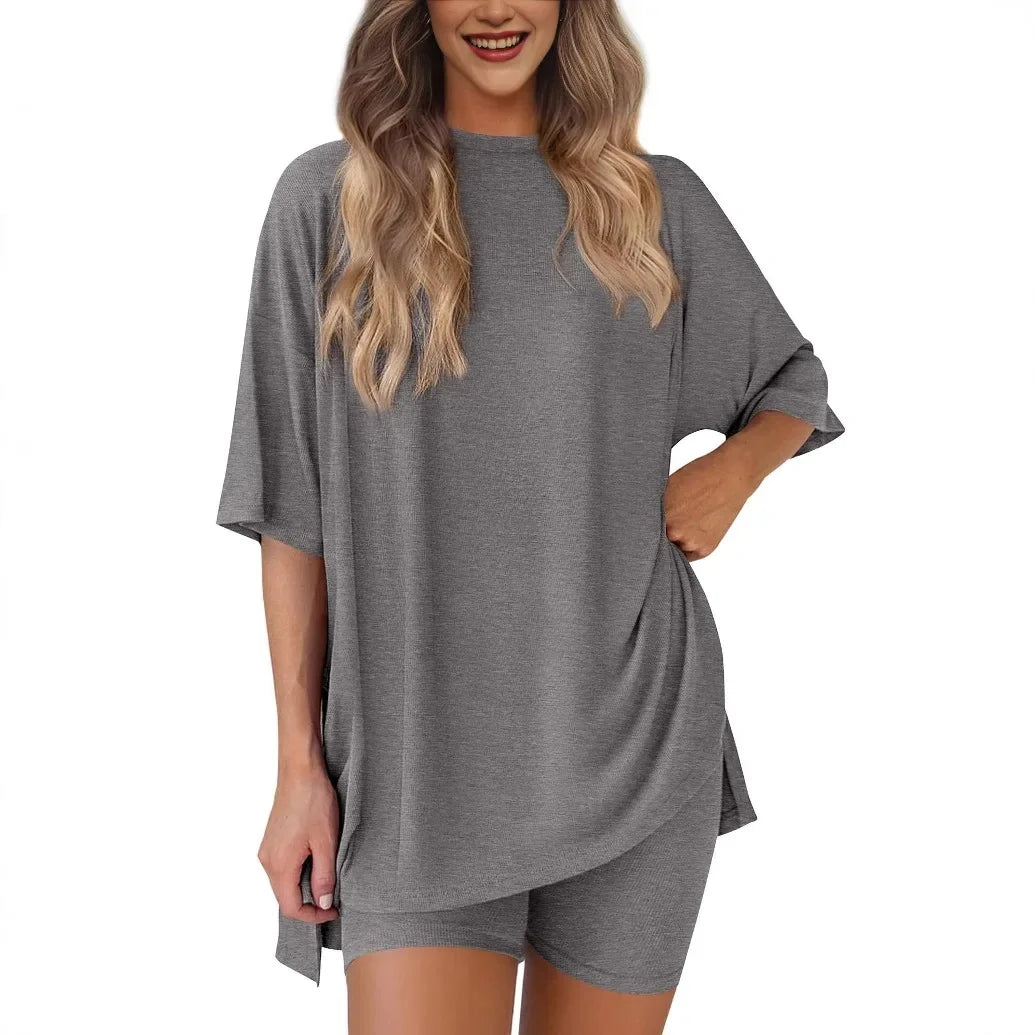 Ephirix™ Breezy Lounge Duo – Oversized Shirt & Shorts Set for Ultimate Comfort!