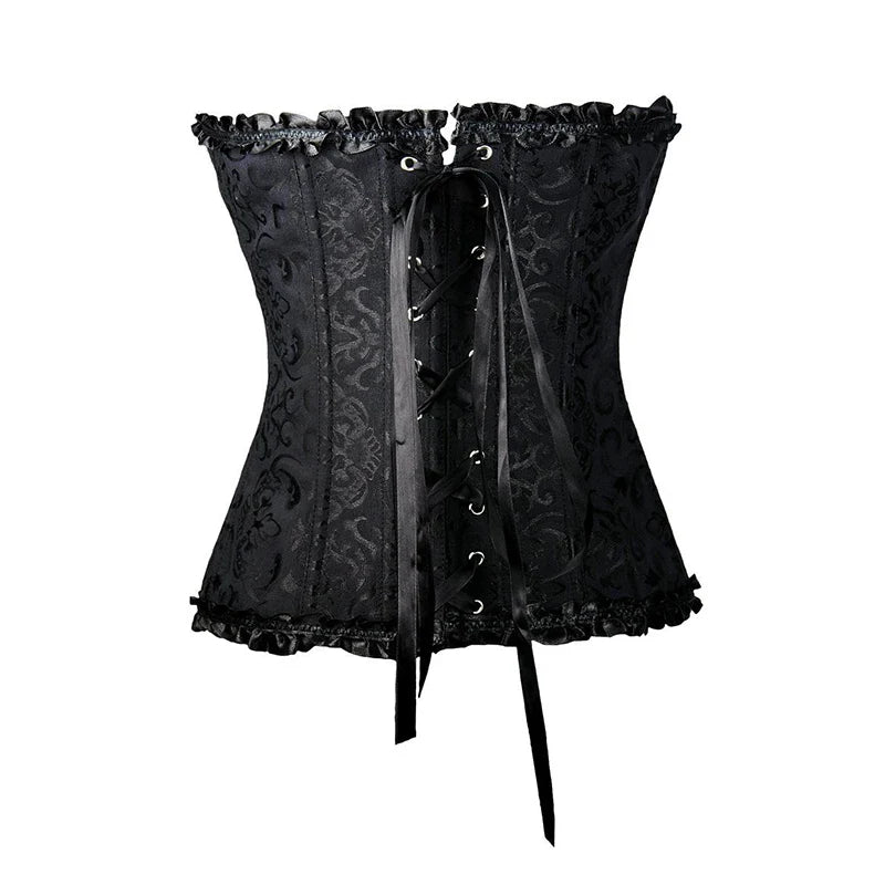 Ephirix™ Women Lace-Up Sexy Floral Boned Corset Overbust Bustier Body Shaper Lingerie Top