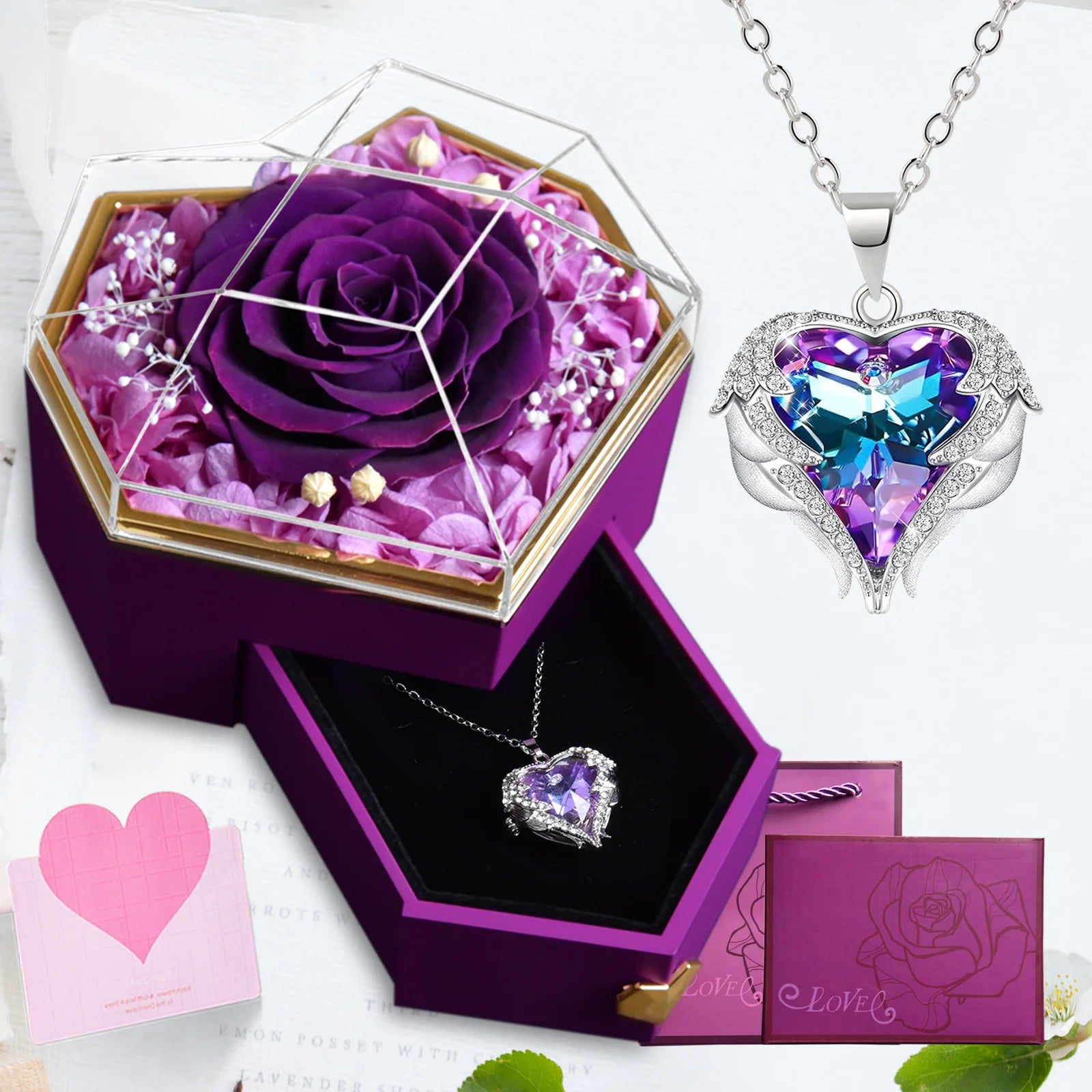 Ephirix™ Everlasting Love: Ocean Heart Necklace Gift Set
