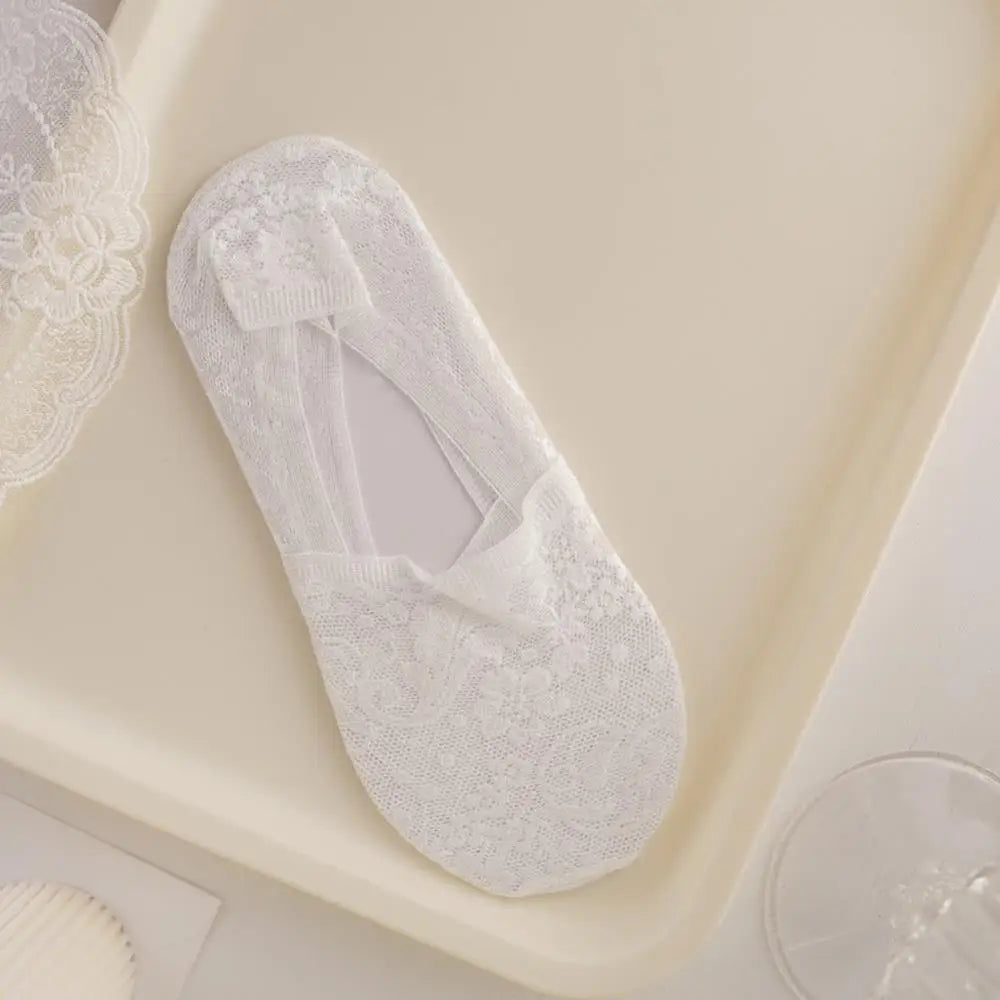Ephirix™ Fashion No-Show Socks – Lace Edge & Non-Slip Comfort!