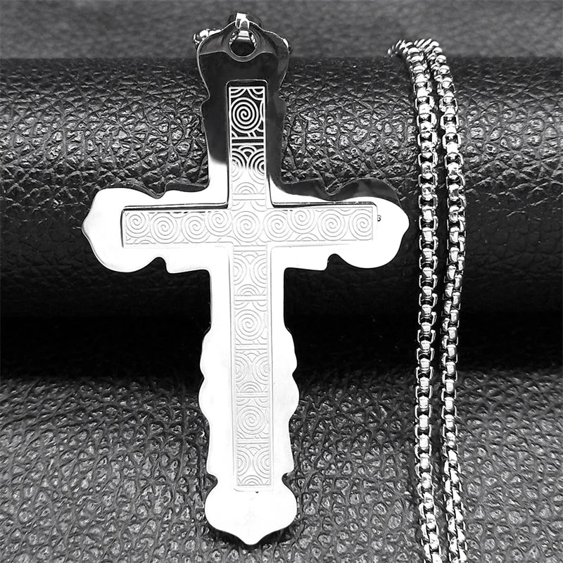 Ephirix™ Lord's Prayer Scribble Cross Necklace