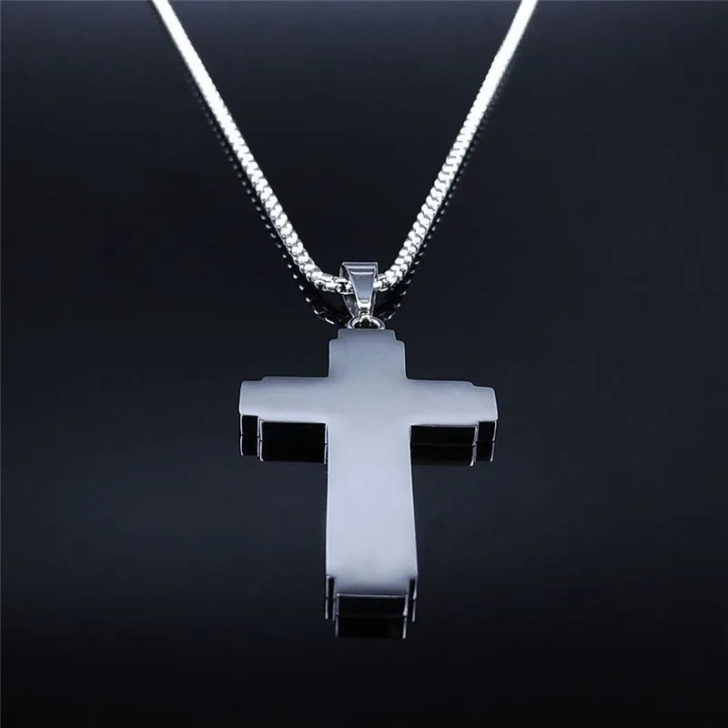 Ephirix™ Lord's Prayer Scribble Cross Necklace