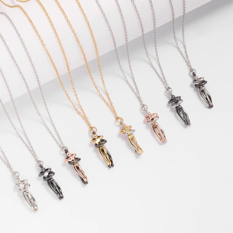 Ephirix™ Forever Embrace: The Hug Couple Necklace