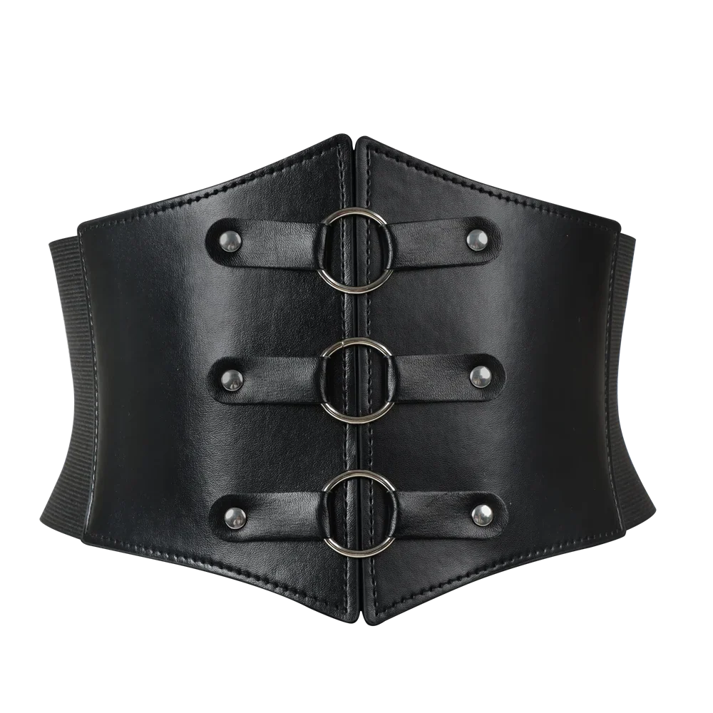 Obsidian Ring Buckle Corset Goth Belt™