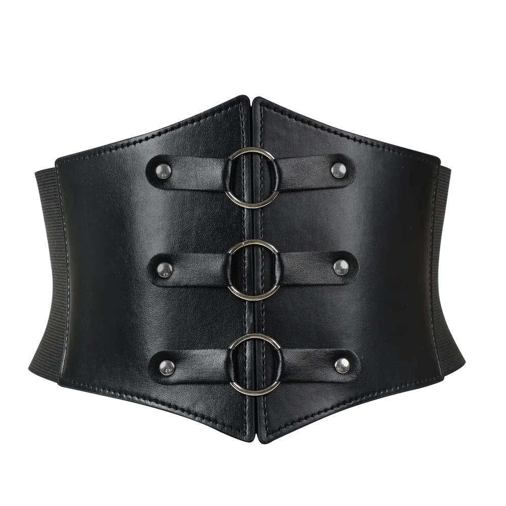 Obsidian Ring Buckle Corset Goth Belt™