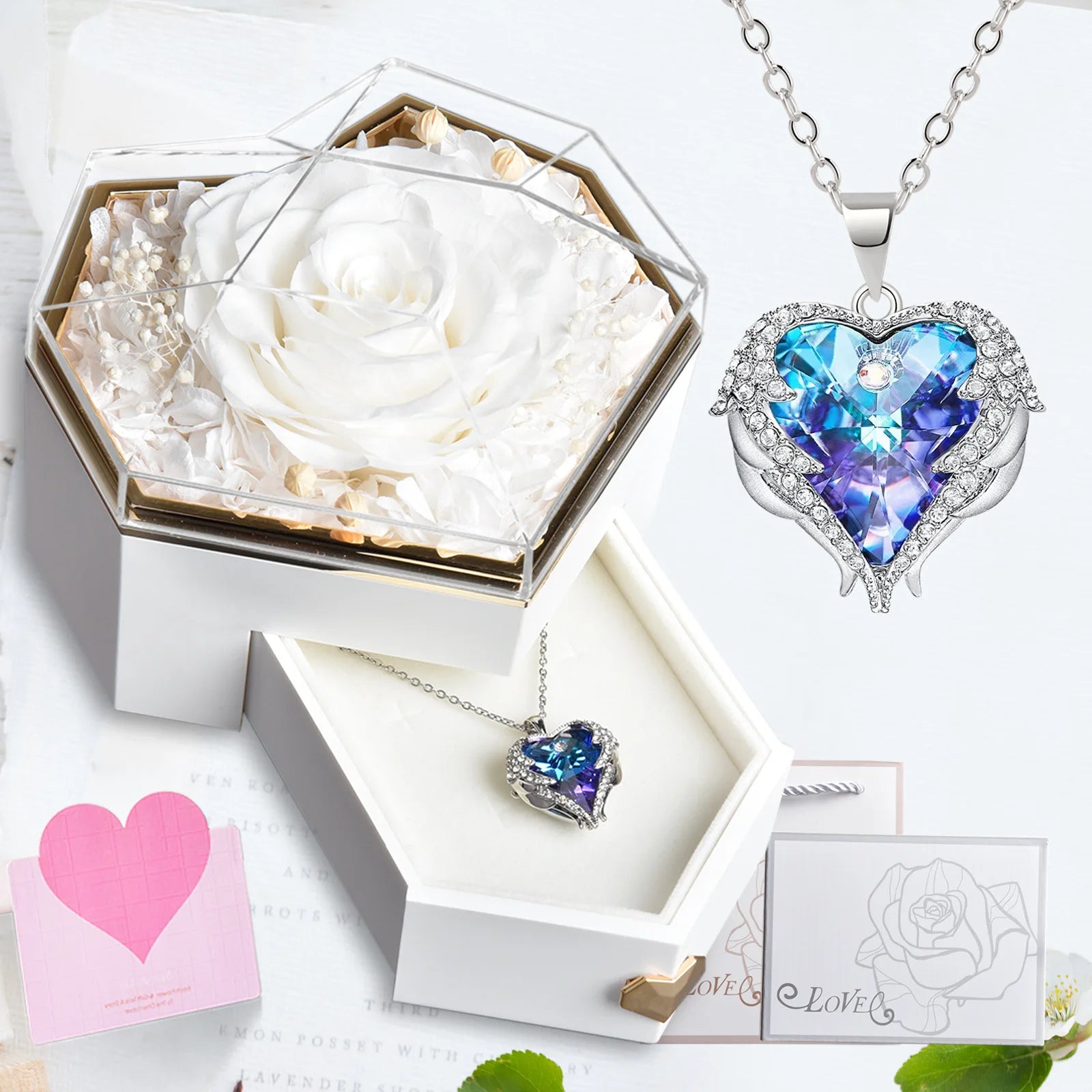 Ephirix™ Everlasting Love: Ocean Heart Necklace Gift Set
