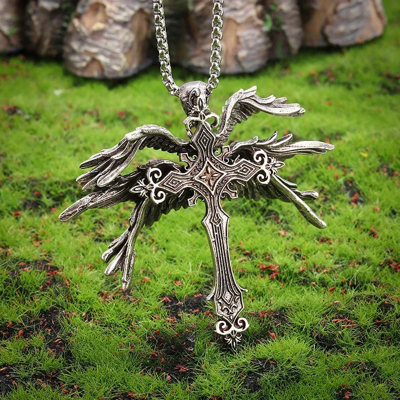 Ephirix™ Guardian Angel Wings Cross Pendant Necklace