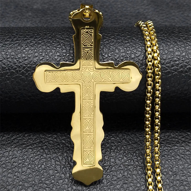 Ephirix™ Lord's Prayer Scribble Cross Necklace