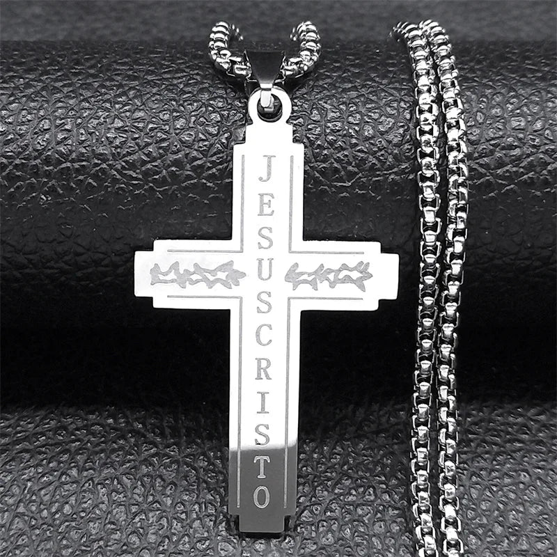 Ephirix™ Lord's Prayer Scribble Cross Necklace